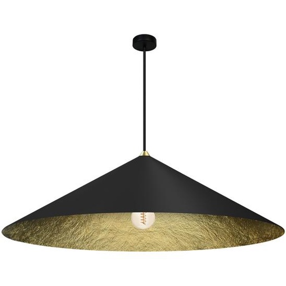 Lampe suspendue à cône noir avec intérieur doré Ø 90 cm Fuji 1xE27 Milagro