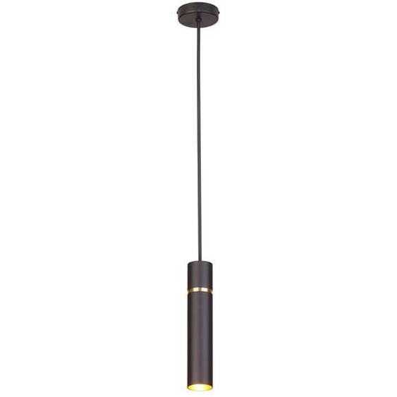 Lampe suspendue à tube noir avec élément doré Lynx 1xE14 40W Milagro