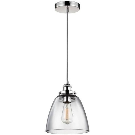 Lampe suspendue Baskin en chrome et verre 1xE27 60W Feiss