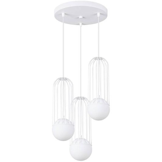 Lampe suspendue BRINA 3P blanc 3xG9 8W acier 115x34x34cm Sollux Lighting