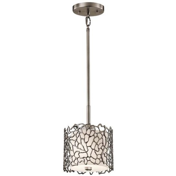 Lampe suspendue classique en étain Silver Coral 1xE27 60W Kichler