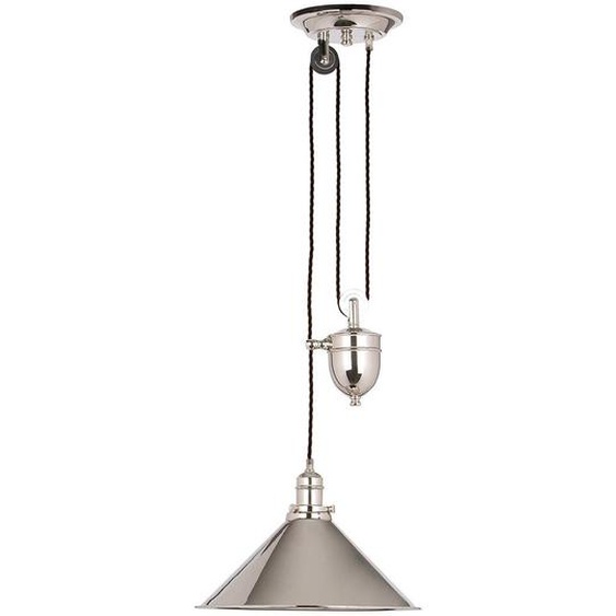Lampe suspendue industrielle en nickel poli avec longueur réglable Provence Elstead