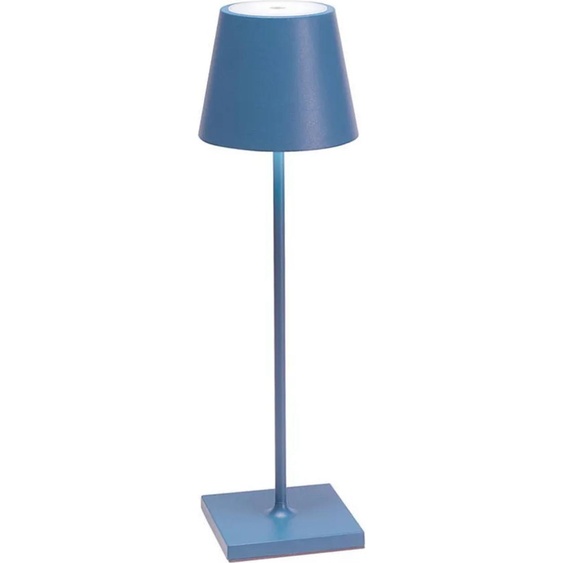 Lampe LED Poldina Pro Bleu Avio rechargeable IP65 usage extérieur, dimmable avec autonomie jusquà 12 heures