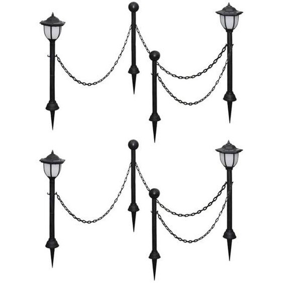 Lampes solaires 4 pcs avec chaîne et piquets