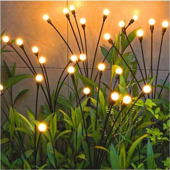 Lampes Solaires Exterieur,4 Pièces 10 LED Lumières Solaires Lucioles pour Jardin, Balcon,Lampe Solaire Exterieur Jardin Décoration,Étanche