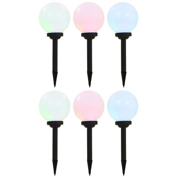 Lampes solaires sphériques LED de jardin 6 pcs 20 cm RVB
