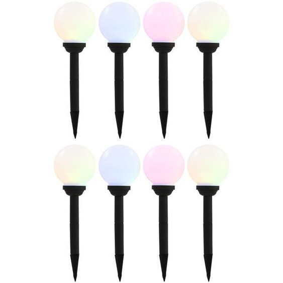 Lampes solaires sphériques LED de jardin 8 pcs 15 cm RVB