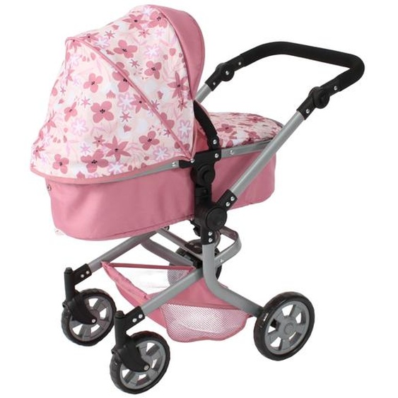 Landau Combiné Mika Fleurs Pour Poupée Rose