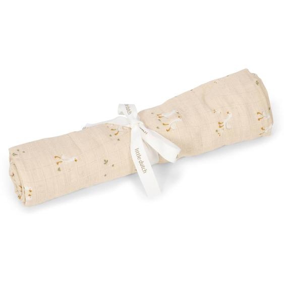 Lange Xl En Gaze De Coton Little Goose (120 X 120 Cm) Blanc, Beige