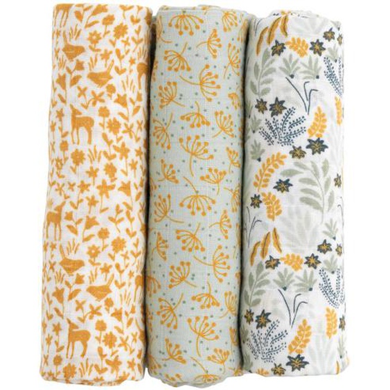 Langes Lot De 3 En Coton Bio - Promenons Nous Blanc