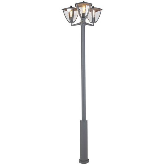 Lanterne dextérieur classique anthracite 230cm 3 lumières - Platar