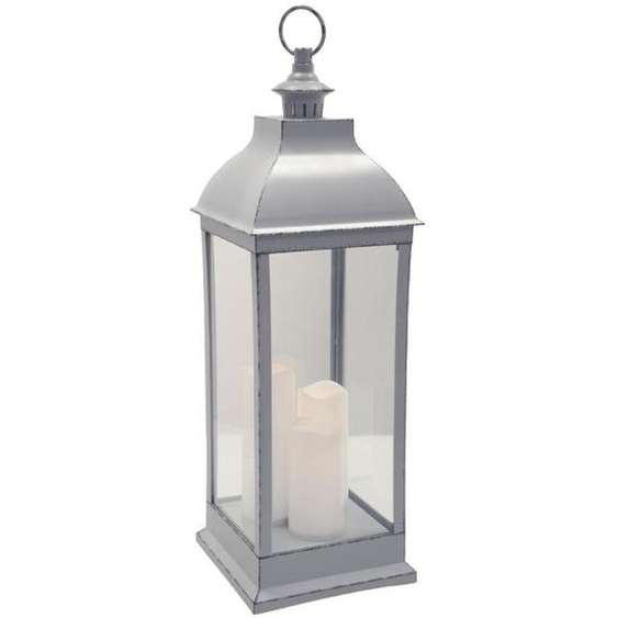 Lanterne LED Antique, gris H71 cm