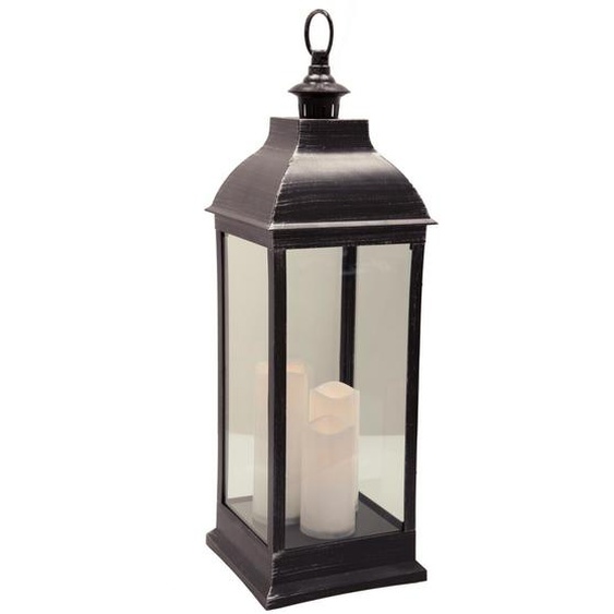 Lanterne LED Antique, noir H71 cm