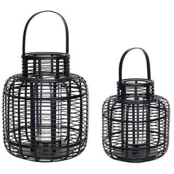 Lanternes Reservoir  en bambou et verre , set de 2