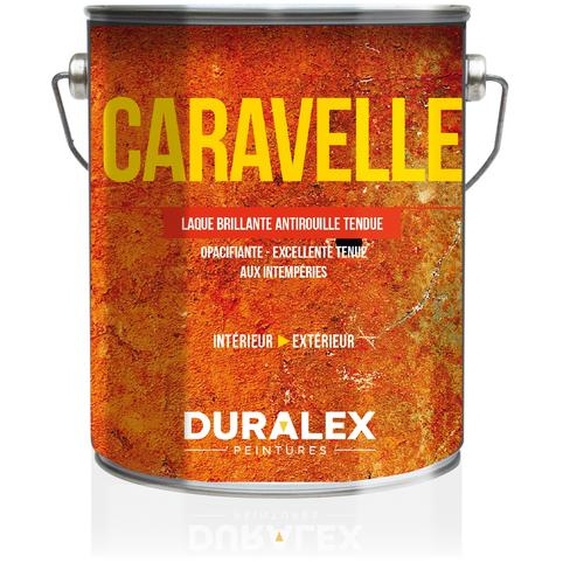 Laque brillante antirouille de finition Caravelle jaune 1L - DURALEX - 108100572