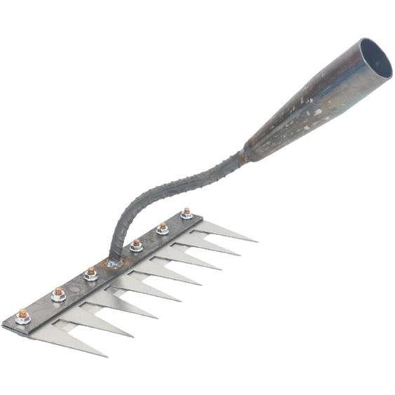 Largeight - Râteau à dents multifonctionnel pour désherbage, artefact de désherbage domestique agricole et amovible, multi-usage, 8 dents