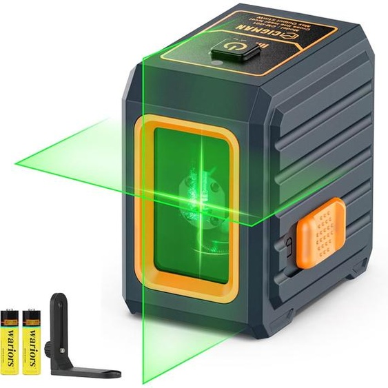Laser à lignes croisées CIGMAN CM-G01 vert 30 m, à nivellement automatique, indice de protection IP54