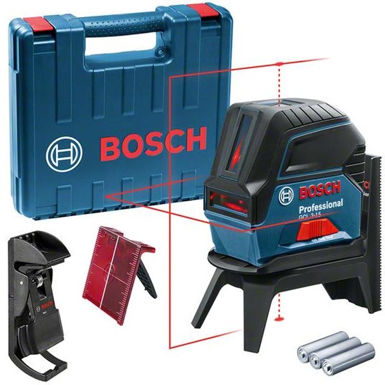 Laser combiné GCL 2-15 + 3 piles 1,5 V + coffret BOSCH 0601066E02