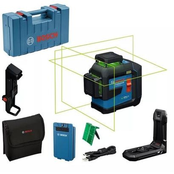 Laser lignes 3 plans GLL 80-33 G Professional + 1 Batterie BA 3.7V / 3.0 Ah XL - BOSCH - 601065501