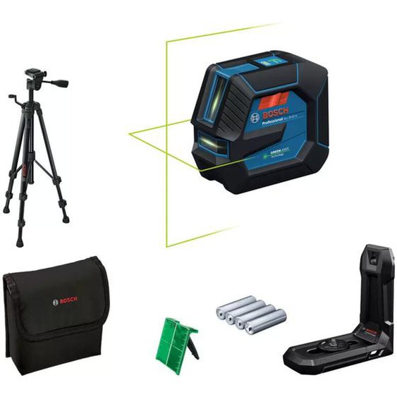 Bosch Professional - Laser lignes gll 20-22 g - bosch - avec 4 piles 1,5V - trépied bt 150 - sacoche de transport - 0601065601