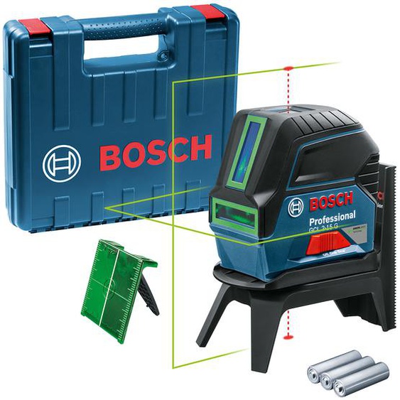 Laser points et lignes GCL 2-15 G Professional + 3 piles 1,5V + coffret - BOSCH - 0601066J00