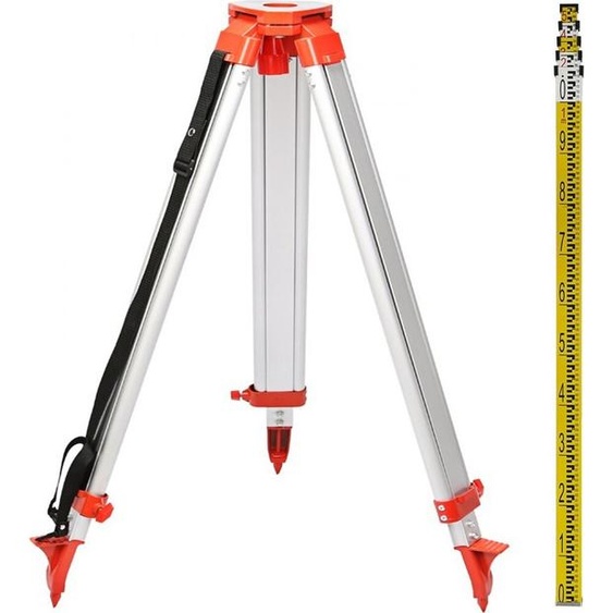 Laser rotatif Laser de nivellement Laser de mesure - 5M de longueur Staff & 1,65 m trépied en aluminium - Tripod Laser rotatif