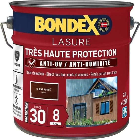 Lasure bois très haute protection 8 ans Chêne foncé 2,5L Bondex