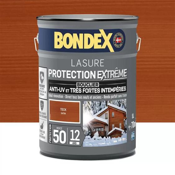 Lasure BONDEX Protection Extrême 12 ans Teck 5 L
