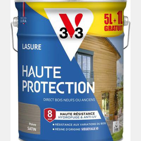 Lasure Haute Protection Biosourcée poivre Satin - 5L + 20%