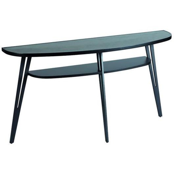 LAUREN - Console Plateau Céramique Piètement Noir