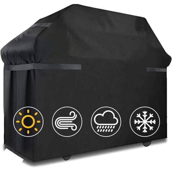 Housse Barbecue Extérieur Bâche de Protection bbq Imperméable Couverture de Gril pour Anti-UV Anti-poussière Anti-Humidité (145cm x 61cm x 117cm)