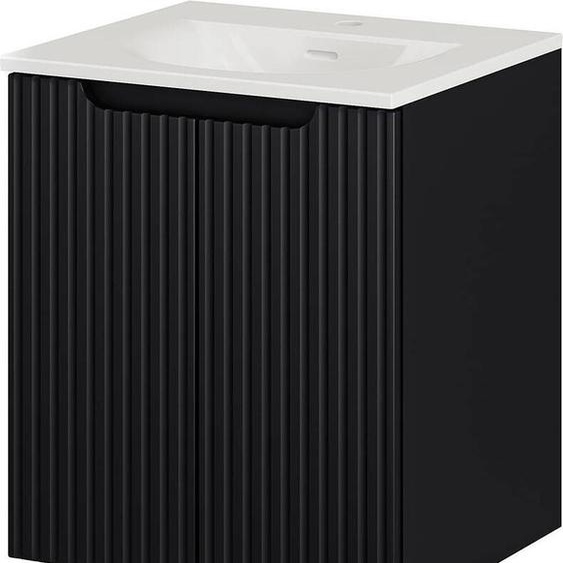 Lavabo avec meuble bas incl. lavabo Skelbolu 50 x 57 x 39 cm noir