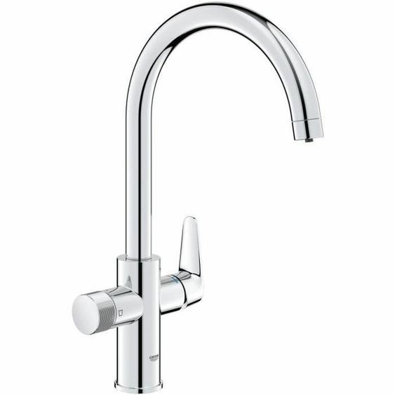Lavabo, Grohe, Blue Pure Startcurve, monolevier, avec fonction filtre, design J, bec pivotant, métal, Silver