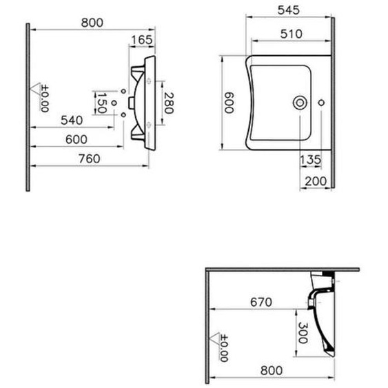 Lavabo PMR standard CONFORMA 60cm S20 - VITRA - 5289B003-0001