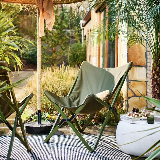 Lazy Afternoon - Fauteuil de jardin pliable en tissu et métal - Couleur - Vert kaki