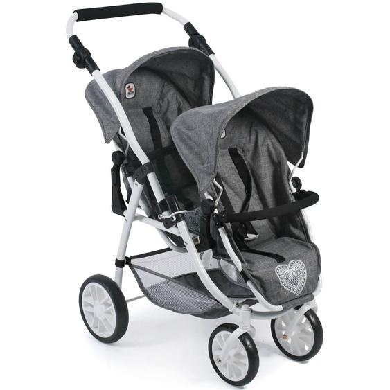 Le Buggy Tandem Vario Pour Poupons Gris