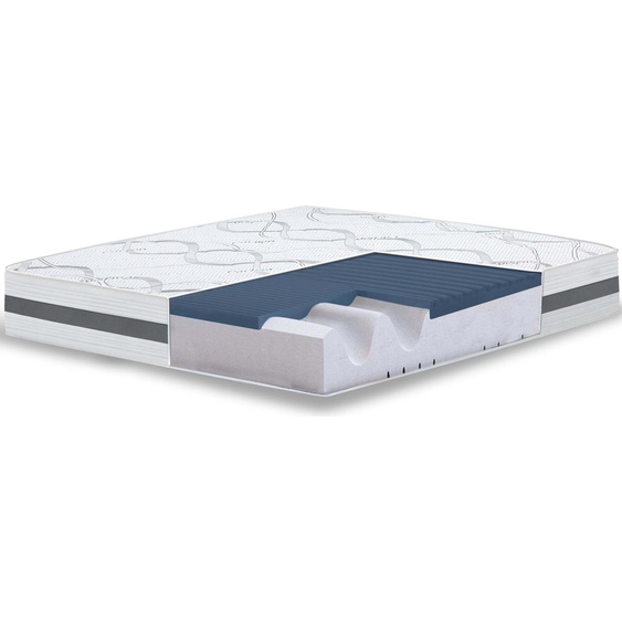 Le matelas double White Stone 155x180 en mousse à mémoire de forme, antibactérien, anti-acarien, anti-allergique. | Hauteur 22 cm | Fabriqué en Italie
