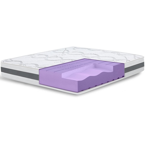 Le matelas double White Stone 175x210 Carbon, Antibactérien, Antiacarien, Antiallergique. | Hauteur 25 cm | Fabriqué en Italie