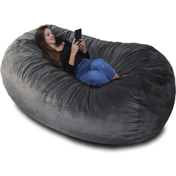 Le Plus Grand Sac DE Siege deurope ! - Pouf Premium XXL - Pouf géant avec Remplissage de Mousse à mémoire de Forme - 1500 l