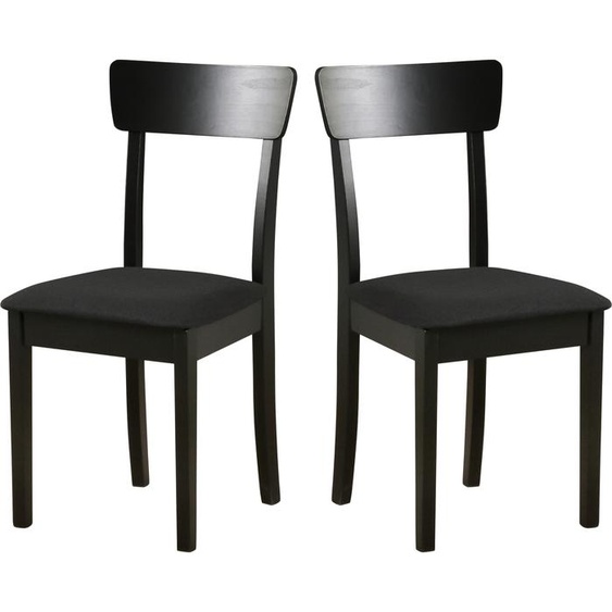 LeafDesign Chaise de salle à manger en bois - Chaise en hêtre massif - Chaise salle à manger set de 2 - Chaise en bois - Chaise de table - Chaise de cuisine set de 2, HUGO 1, noir