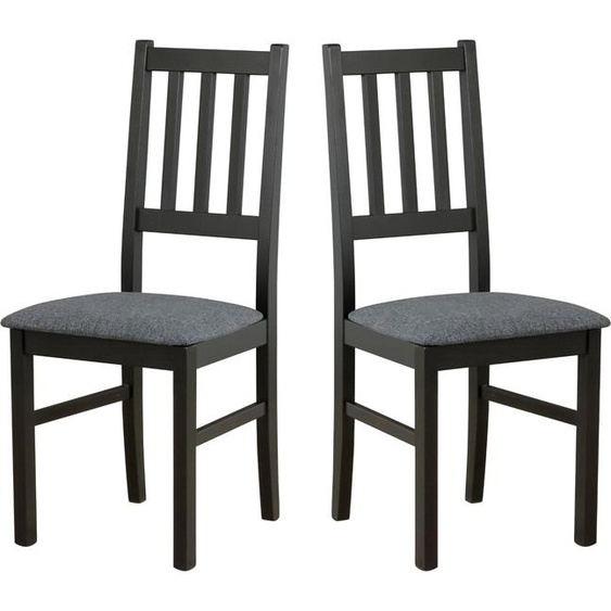 LeafDesign Chaise de salle à manger en bois - Chaise hêtre massif - Chaise salle à manger set de 2 - Chaise en bois - Chaise de table - Chaise de cuisine set de 2 BOS 4 noir