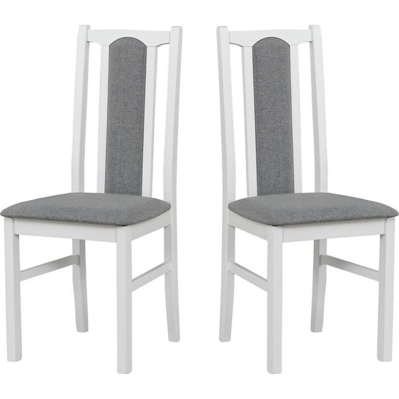 LeafDesign Chaise de salle à manger en bois - Chaise hêtre massif - Chaise salle à manger set de 2 - Chaise en bois - Chaise de table - Chaise de cuisine set de 2, KOLGA, blanc