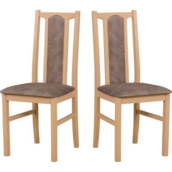 LeafDesign Chaise de salle à manger en bois - Chaise hêtre massif - Chaise salle à manger set de 2 - Chaise en bois - Chaise de table - Chaise de cuisine set de 2, KOLGA, sonoma