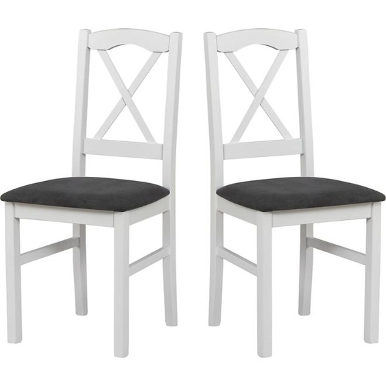 LeafDesign Chaise de salle à manger en bois - Chaise hêtre massif - Chaise salle à manger set de 2 - Chaise en bois - Chaise de table - Chaise de cuisine set de 2, NILO 11, blanc