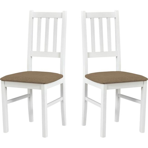 LeafDesign Küchenstühle 2er Set - Stuhl Buche Massiv - Esszimmerstuhl 120 kg - Stühle Esszimmer 2er Set - Holzstuhl - Esstischstühle BOS 4 WEISS INARI 23