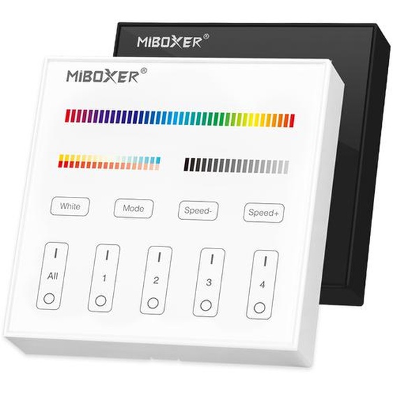 LED Solution Mi-Light RF Télécommande murale pour barrettes de LED RVB+CCT, 4 canaux Couleur de la prise : Blanc B4