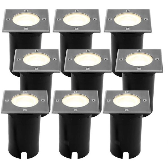 Ledvion Lot de 9 Spot LED Encastrable Exterieur IP67 3W 345Lm 2700K GU10