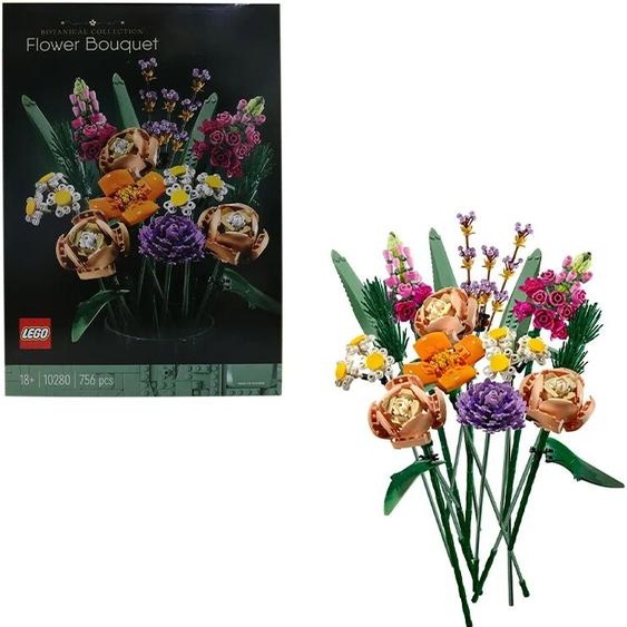 Lego 10280 Eugène Flower Bouquet Set de décoration de construction-Fleurs artificielles avec poubelle