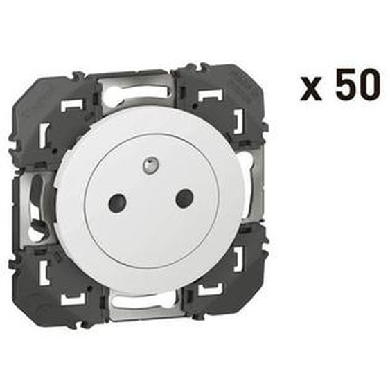 Legrand - Lot de 50 prises de courant Dooxie - 2P+T - Surface - 16A - Finition blanc - Blanc