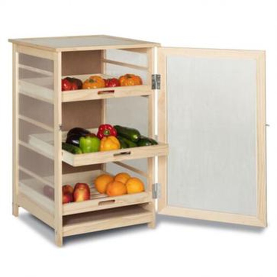 Légumier fruitier en bois VEGGE avec 3 tiroirs amovibles